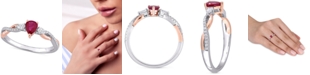 Macy's Ruby (2/5 ct. t.w.) & Diamond (1/5 ct. t.w.) Twisted Ring in 14k White & Rose Gold
